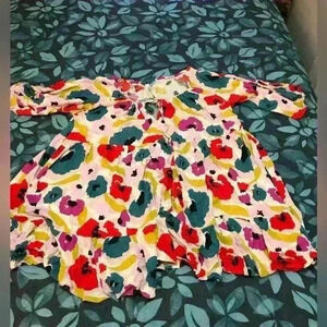 Anthropologie Floral Swimg Tunic Dress size M